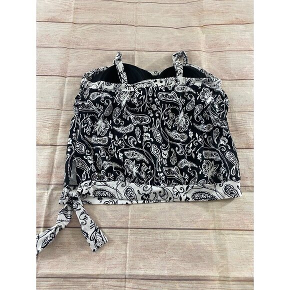 Swimsuits For All Women's Black Paisley Print Tankini - 20 - Picture 7 of 13